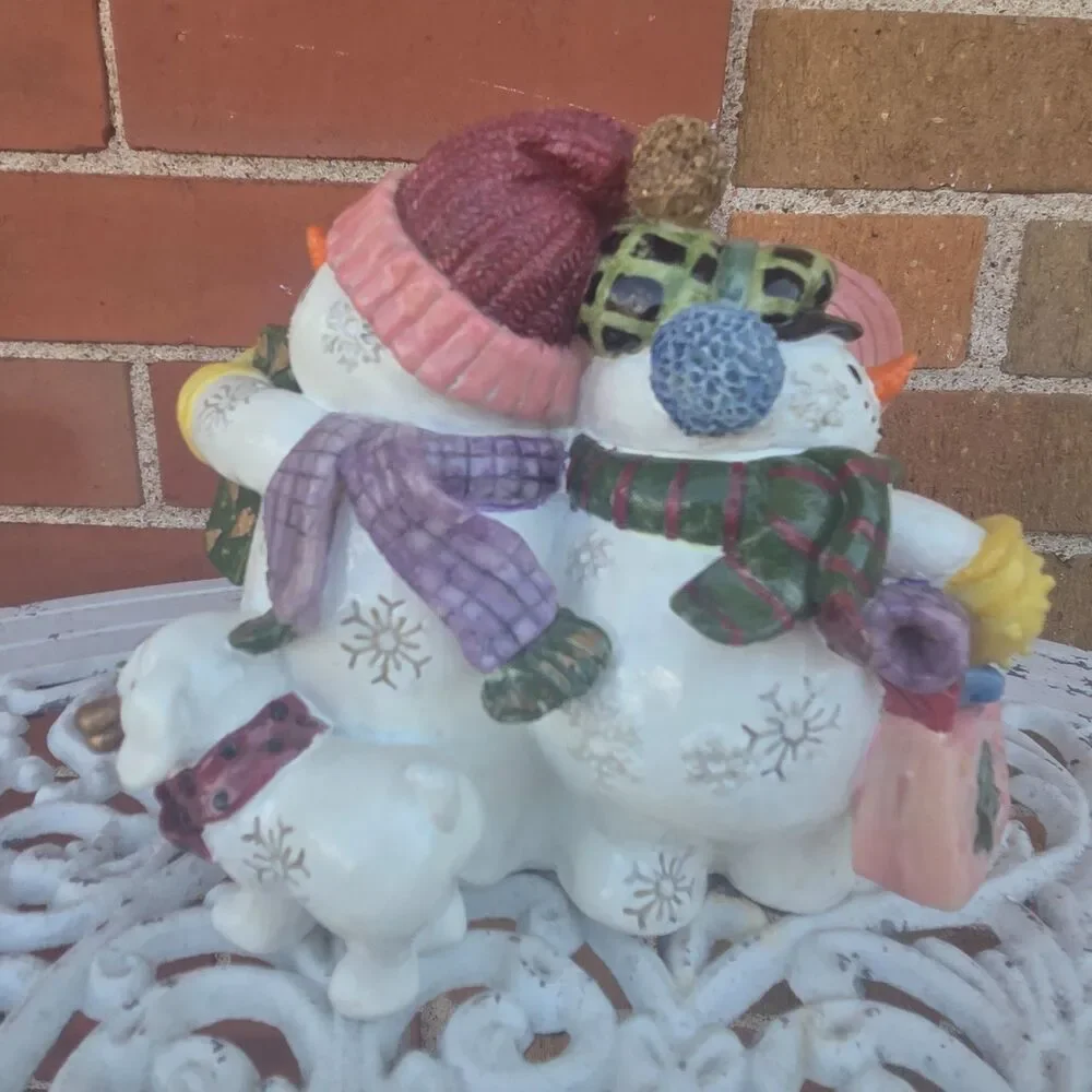 Fitz & Floyd Frosty Folks Musical Snowmen We Wish You Merry Christmas w/ Box